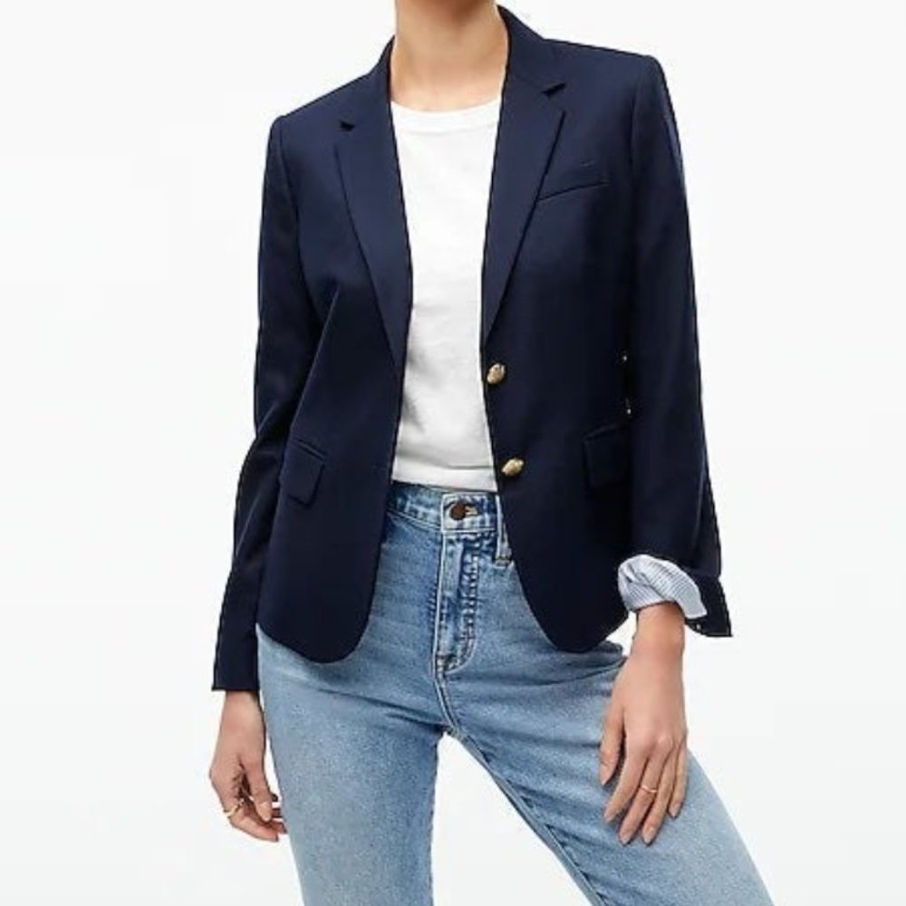 J Crew Navy Schoolboy Blazer
